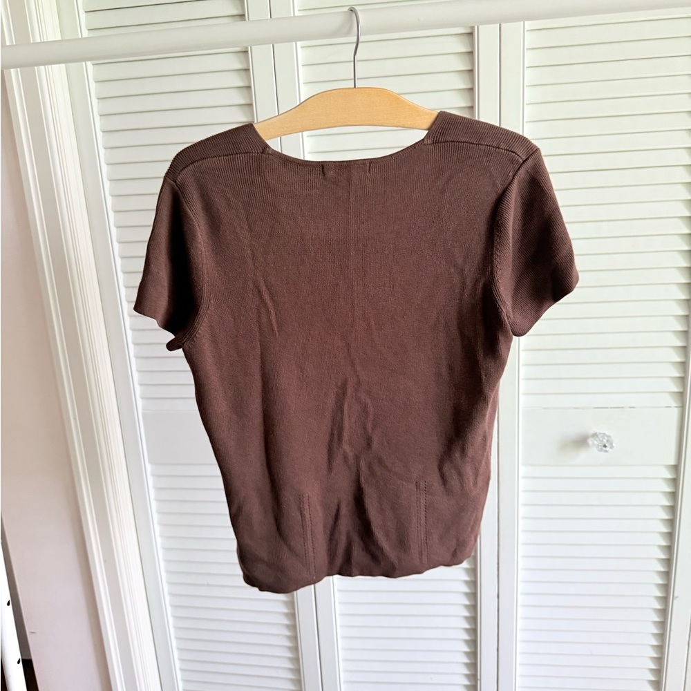 🤎 Dressbarn Ribbed Knit Top – Size M - Picture 2 of 4